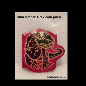 T-Rex tiny leather coin pouch
